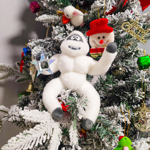 Adorno Navideño <span class=keywords><strong>de</strong></span> Peluche Premium con Forma <span class=keywords><strong>de</strong></span> <span class=keywords><strong>Yeti</strong></span> Abrazando una Estrella para la Punta del Árbol - Chimpancé Blanco Hecho a Mano, Suministro <span class=keywords><strong>de</strong></span> Fábrica <span class=keywords><strong>de</strong></span> Guangdong - Product Image 6