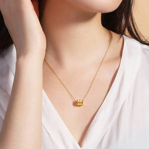 Lucky Charm Slim Waist Necklace Golden Pendant <b>Titanium</b> Steel Clavicle <b>Chain</b> For Women Gift - Product Image 2