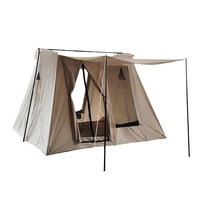 Tente de camping automatique 270x240x175cm, une chambre, en PVC, polyester et coton, enduite argentée, imperméable, pour glamping familial