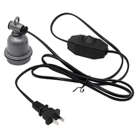 Support de lampe en céramique durable pour animaux de compagnie et reptiles avec interrupteur de température réglable et prise E27, câble et base de lampe