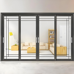 Puerta Corredera Moderna de Aleación de Aluminio de Alta Resistencia, Doble Acristalamiento, Aislamiento Acústico, <span class=keywords><strong>para</strong></span> Uso Comercial, Residencial, en Garajes y Centros Comerciales - Product Image 5