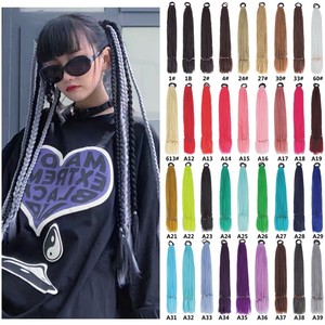 Hot Girl <span class=keywords><strong>Afro</strong></span> Long Dreadlocks Peluca resistente al calor de tres hebras <span class=keywords><strong>Trenzas</strong></span> coloridas Opciones de un solo color Coletas de alta temperatura - Product Image 6