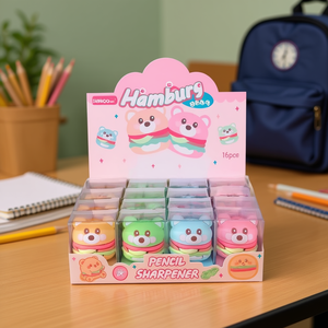 HENCOCO Hamburg Pencil Sharpener 16Pcs Manual Mechanical Silicone Blade Standard Size School Office Supply - Product Image 2