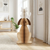 Figurines d'animaux en papier nid d'abeille Rainbowbear Golden Retriever Ragdoll, ensemble d'ornements pliables 3D écologiques, décoration de table pour chien et chat