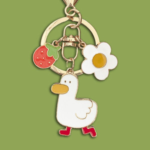 Custom Large Animal Enamel Keychain for Love You Duck Charm for Business Gifts Metal with Plated Technique - Product Image 2
