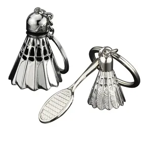 Harga pabrik kustom desain badminton bisbol desain golf logam paduan seng gantungan kunci gantungan kunci dalam persediaan