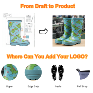 Bottes <span class=keywords><strong>de</strong></span> <span class=keywords><strong>pluie</strong></span> pour enfants personnalisées, imperméables et antidérapantes, avec semelle intérieure en EVA pour garçons et filles - Utilisation été/hiver/automne - Product Image 3