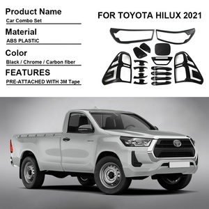 Juego Completo de Accesorios para Automóviles, Cubierta Decorativa Negra para <span class=keywords><strong>Toyota</strong></span> <span class=keywords><strong>Hilux</strong></span> <span class=keywords><strong>2021</strong></span> 2022 2023, <span class=keywords><strong>4X2</strong></span>, Accesorios para Carrocería - Product Image 4