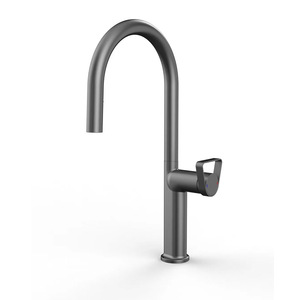 Grifo de Cocina Mezclador de <span class=keywords><strong>Agua</strong></span> Fría y Caliente con Núcleo de Latón, Diseño Contemporáneo, Fácil de Limpiar, Color Gris Metálico, Extraíble - Product Image 6