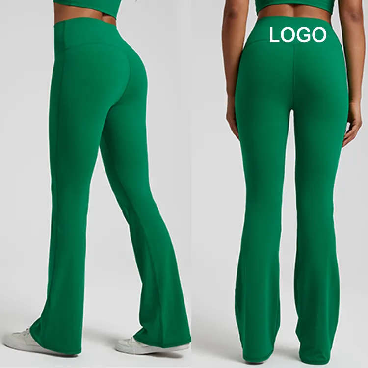 Mad Active-pantalones de Yoga Acampanados para mujer, mallas sexys con Logo