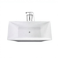 Baignoire trapézoïdale en acrylique sur mesure, durable, 1500 mm, autoportante, 700 mm de large, de forme rectangulaire