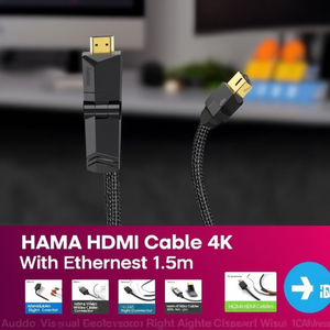 สาย HDMI 4K แบบหมุนได้ พร้อมอีเธอร์เน็ต สีดำ 1.5 ม. 00205011 - Product Image 3