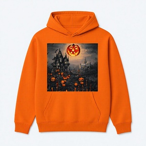 Sudadera con Capucha Unisex Premium Color Naranja Calabaza para Fiesta de Halloween, Sudadera con Gráficos de Terror Personalizados, Fabricante para Pedidos al por Mayor - Product Image 1