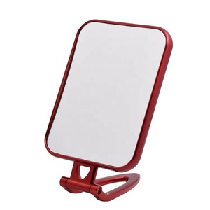 Bạc Dài Tay Cầm Vuông Lớn Gấp Phóng Đại Đôi Mặt <span class=keywords><strong>Matel</strong></span> Trang Điểm Gương Bỏ Túi - Product Image 4