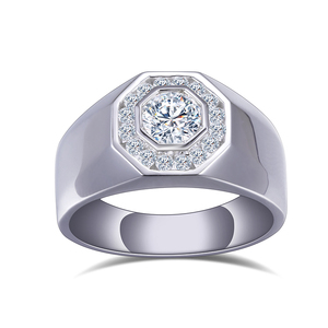 Anillo de Hombre de Oro de 10K con Moissanita de Corte Hexagonal, Joyería Personalizada - Product Image 1