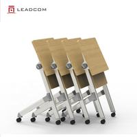 LEADCOM Clarence LS-424AS – Cadre de table de réunion pliable à plateau relevable en acier de haute qualité, empilable, pour usage commercial et bureautique