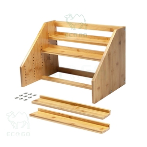 Estante de especias a prueba de humedad Estante organizador de especias profesional de bambú Estante de especias de 4 niveles de madera maciza - Product Image 3
