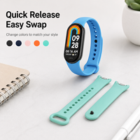Correa de Reloj de Silicona Suave con Conector Metálico, Compatible con Xiaomi Smart Band 10 9 8 8 NFC, Liberación Rápida, para Deportes Diarios