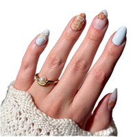 Faux ongles courts à presser, décoratifs 3D en relief, en ABS, pour manucure, salon et DIY, pour femmes et filles