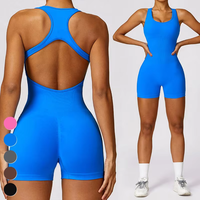 Combinaison de sport sans couture Fiess, coupe ample, une pièce, sans manches, combinaison de yoga, lifting intégré des hanches, fitness, été