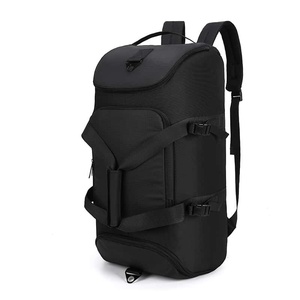 Unisex Oxford Fashion Gym Multi-functional Travel <b>Backpack</b> 36-55L Zipper Closure Water Resistant Adjustable Strap <b>Black</b> - Product Image 1