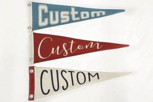 ธงสามเหลี่ยมผ้าสักหลาดพิมพ์สีเต็มรูปแบบสองด้าน ราคาถูก ผลิตตามสั่ง สำหรับตกแต่งตามฤดูกาล ใช้สำหรับโปรโมชั่น ผลิตจากโรงงาน พร้อมเสาอลูมิเนียม - Product Image 6