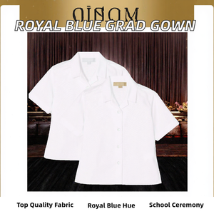 Chemise unisexe blanche à manches courtes pour uniforme scolaire, boutonnée sur le devant, en tissu Oxford de coton, pour adultes, idéale pour l'école - Product Image 2