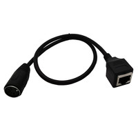 Câble adaptateur MIDI DIN 5 broches vers RJ45 sur mesure, droit ou coudé, mâle/femelle, pour connexion longue distance