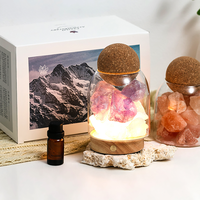 Diffuseur d'huiles essentielles en pierre aromatique décorative, bougies parfumées avec lumière douce et chaude, pierres de cristal naturelles pour la décoration de la maison