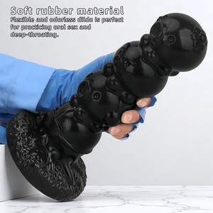 Vente en gros usine : Plug anal perlé noir, grand modèle, base évasée, pour entraînement anal, fournisseur de jouets pour adultes - Product Image 2