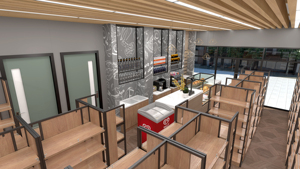 Diseño 3D para estantes de madera, <span class=keywords><strong>tienda</strong></span> de alimentos - Product Image 2