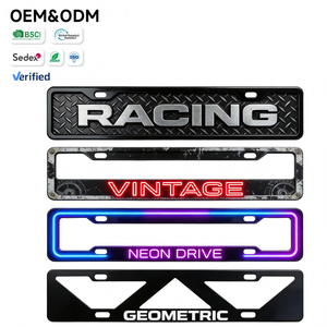 Cadre de <span class=keywords><strong>plaque</strong></span> d'<span class=keywords><strong>immatriculation</strong></span> personnalisé pour voitures de course et vintage - Design en <span class=keywords><strong>plaque</strong></span> diamantée et néon pour la personnalisation automobile - Product Image 1