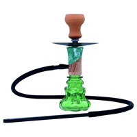 Portable métal verre narguilé shisha en bois mini taille narguilé ensemble tarvel shisha sheesha chicha fumer narguilé verre shisha