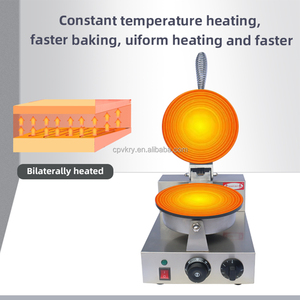 1300W thương mại thép không gỉ Waffle Cone Maker Máy mới trứng nón Baker không dính bề mặt Temp thời gian điều chỉnh đồ ăn nhẹ - Product Image 4