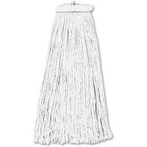 Tête de balai serpillère rectangulaire blanche 16oz en rayonne à extrémités coupées, pour balai plat, 716REA, avec manche, équipement de nettoyage absorbant pour sols domestiques, 1 pièce - Product Image 1