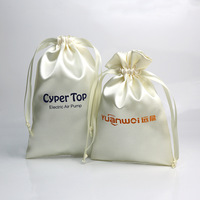 Sac à poussière personnalisé en satin de soie et polyester pour bijoux, sous-vêtements, perruques, parfums, soins de la peau, cosmétiques, pochette promotionnelle pour cadeaux