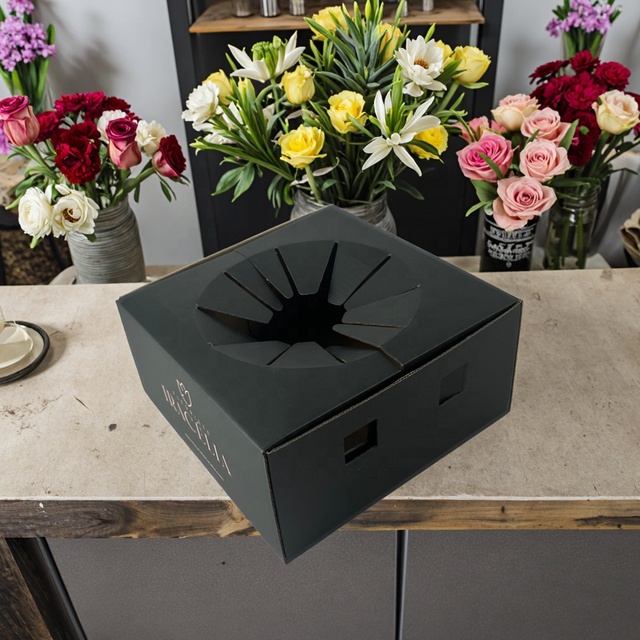 Recycle Wholesale Flowers Cardboard Delivery Boxes Flower Vase Delivery Mailing Corrugated Box Packaging Florist Delivery Box