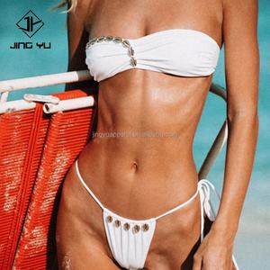 2024 Women Swimwear Bathing Suit 2024 Swimwear Custom Swimwear Swimsuit With logo Custom Rhinestone Metallic Shell Bikinis - Product Image 4