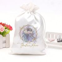 Sacs en satin personnalisés avec cordon de serrage et logo pour emballage de perruques, bonnets, cadeaux de fête, sacs d'emballage promotionnels