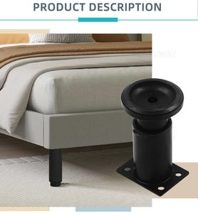 Meubles modernes en fer noir pieds de canapé télescopique réglable en hauteur matériel pour salle à manger en plein air armoire de lit pieds de lit en acier noir - Product Image 6