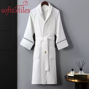 Peignoir en coton pour hôtel et spa, peignoir unisexe en velours coupé, peignoir de luxe personnalisé pour hommes et femmes - Product Image 5