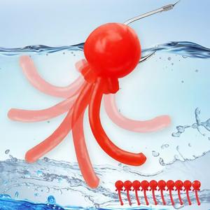 Señuelo de Pesca Biónico Flotante con Cuentas Suaves Dinámicas de 4mm, Rojo, Amarillo y Verde, para Pesca de Lubina en Agua Dulce - Product Image 3