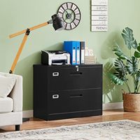Armoire de classement latérale en acier à 2 tiroirs, meuble de rangement métallique pour dossiers suspendus format Lettre, Légal, A4, avec serrure à clé