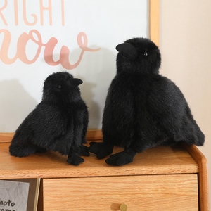 Fabricación realista <span class=keywords><strong>Cuervo</strong></span> <span class=keywords><strong>peluche</strong></span> animal lindo negro cuervos pájaro <span class=keywords><strong>peluche</strong></span> muñeca juguete regalos - Product Image 5