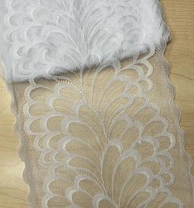 Width 18 cm Black White Silver Metallic <strong>Sequins</strong> Nylon Spandex Elastic <strong>Bra</strong> Lace Trim for Garment Accessories Decoration Wide Lace - Product Image 4