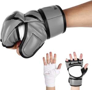 Berkualitas Tinggi Grosir Tinju Sarung Tangan Jari Penuh Kulit 20-30 Hari Hitam/Abu-abu Pu + Busa Pu Universal 3-7 Hari - Product Image 2