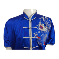 Uniforme bleu personnalisé de Wushu en satin d'arts martiaux broderie de Changquan uniforme de dragon de Wushu Kung Fu pour femmes hommes
