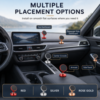 Support de téléphone magnétique pour tableau de bord de voiture, à double articulation, en alliage d'aluminium, antidérapant, stable, avec ventouse, rotatif à 360°, robuste