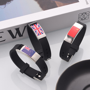 Pulsera de Silicona con Bandera Nacional Personalizada con Impresión UV, Recuerdo de Acero Inoxidable para Fiestas DAMAI - Product Image 3