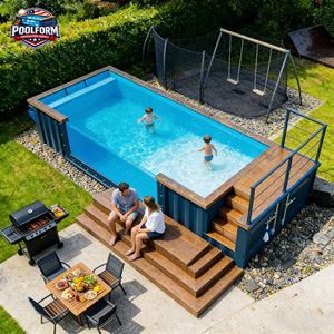 5ft Deep Modern WPC Wood Container Family Swimming <b>Pool</b> Fiberglass Corrosion-resistant Outdoor Above Ground <b>pool</b> - Product Image 4